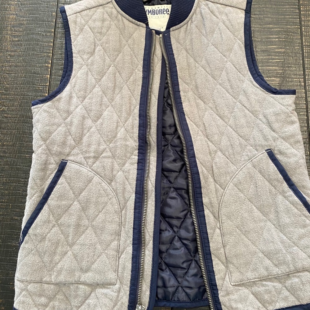 Gymboree Boys Vest Gray with Blue Trim Size M 7-8